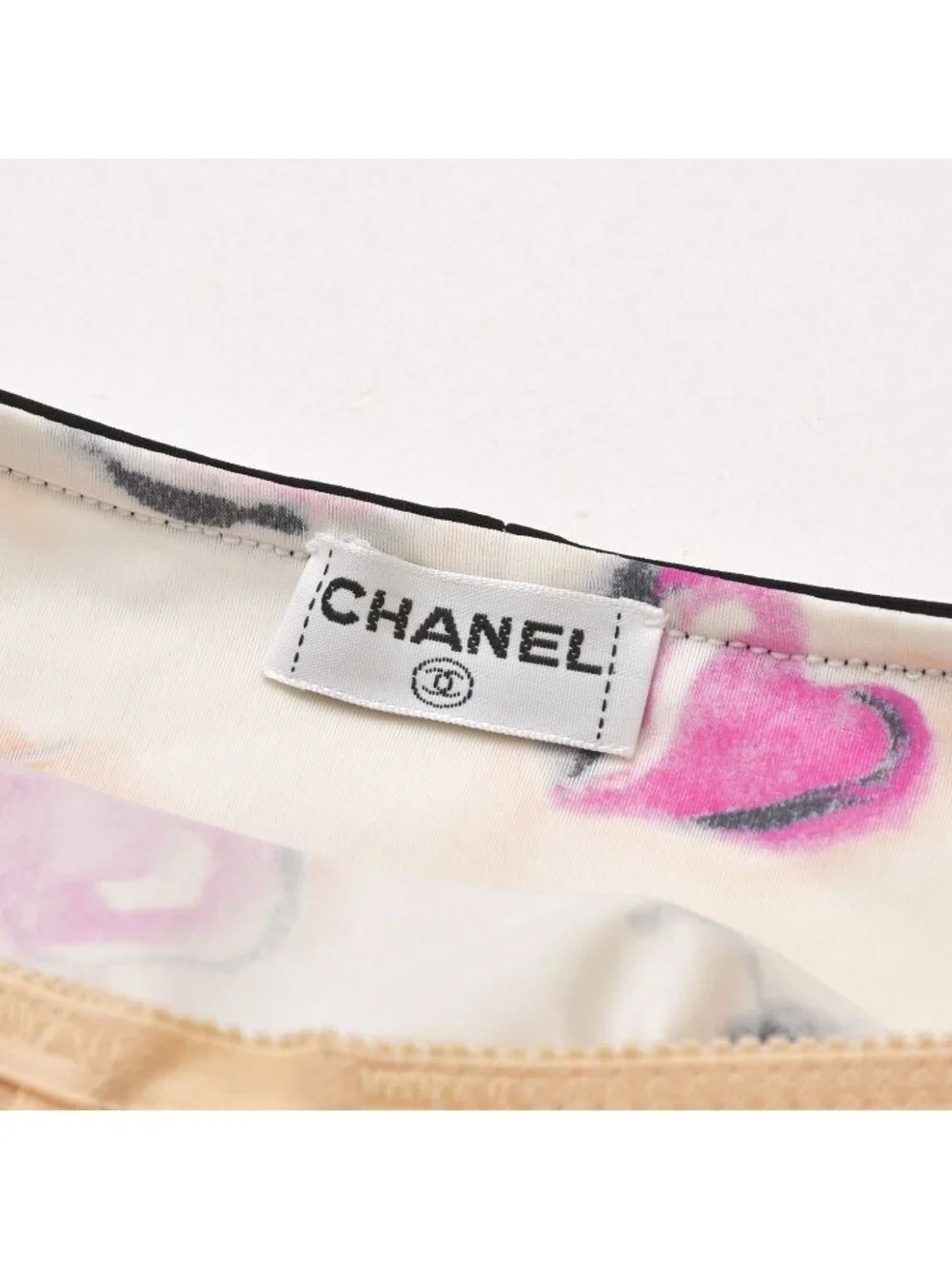 Chanel Maillot Dress CC Logo Lip All Over Print Spandex Nylon 4 40